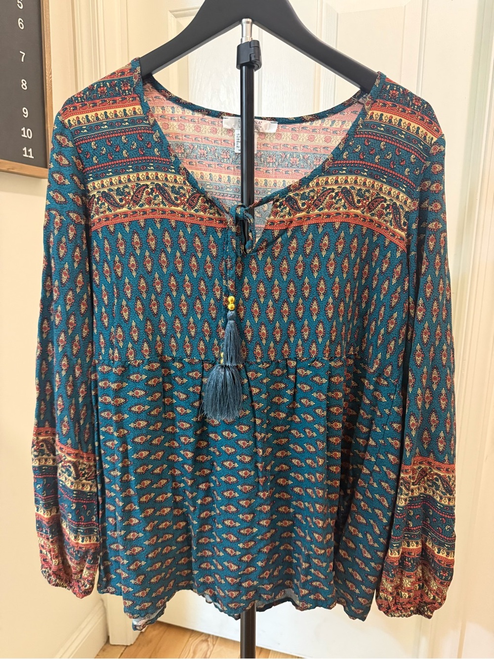 Lascana for Venus Teal Multi-Print Women's Blouse